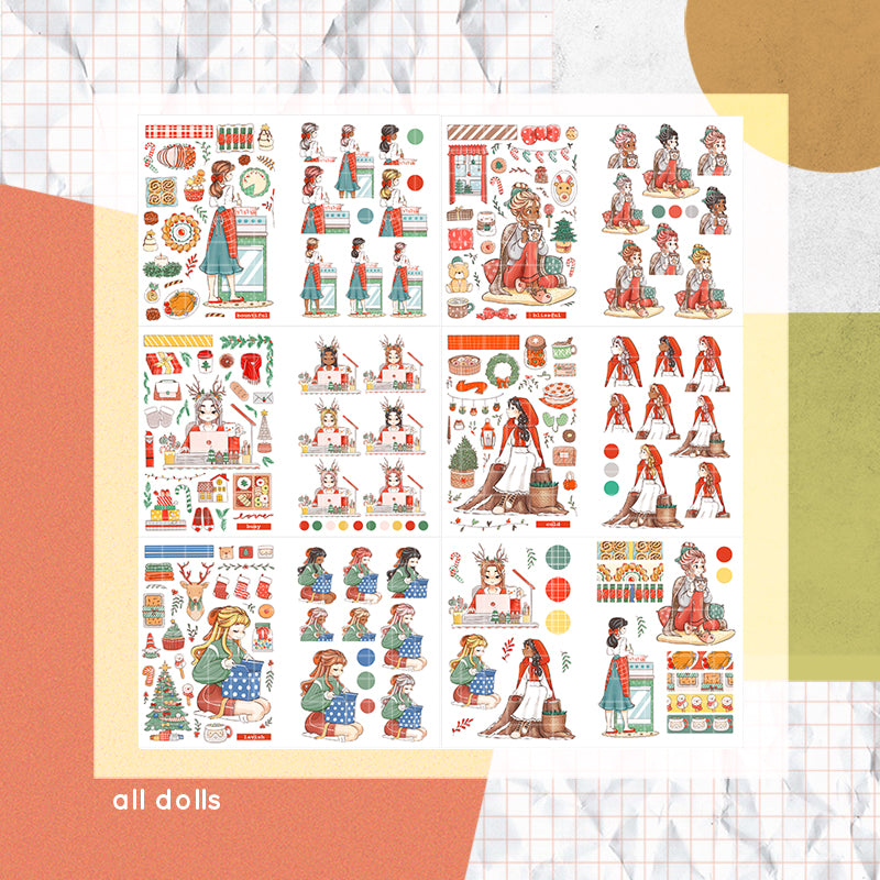 Joy to the Dolly World | PaperDollzCo | Sticker Book | CB053