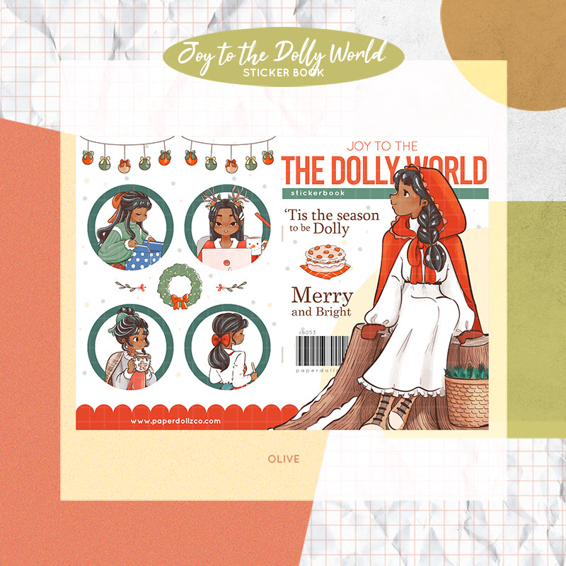 Joy to the Dolly World | PaperDollzCo | Sticker Book | CB053
