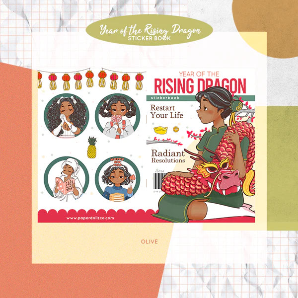 Year of the Rising Dragon | PaperDollzCo | Sticker Book | CB054