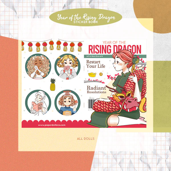 Year of the Rising Dragon | PaperDollzCo | Sticker Book | CB054