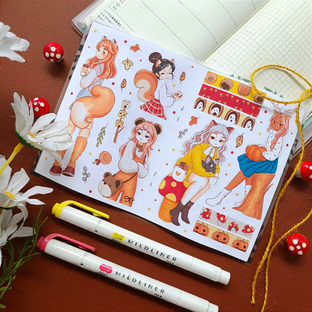 Fluffy Tails | PaperDollzCo | Sticker Book | CB064