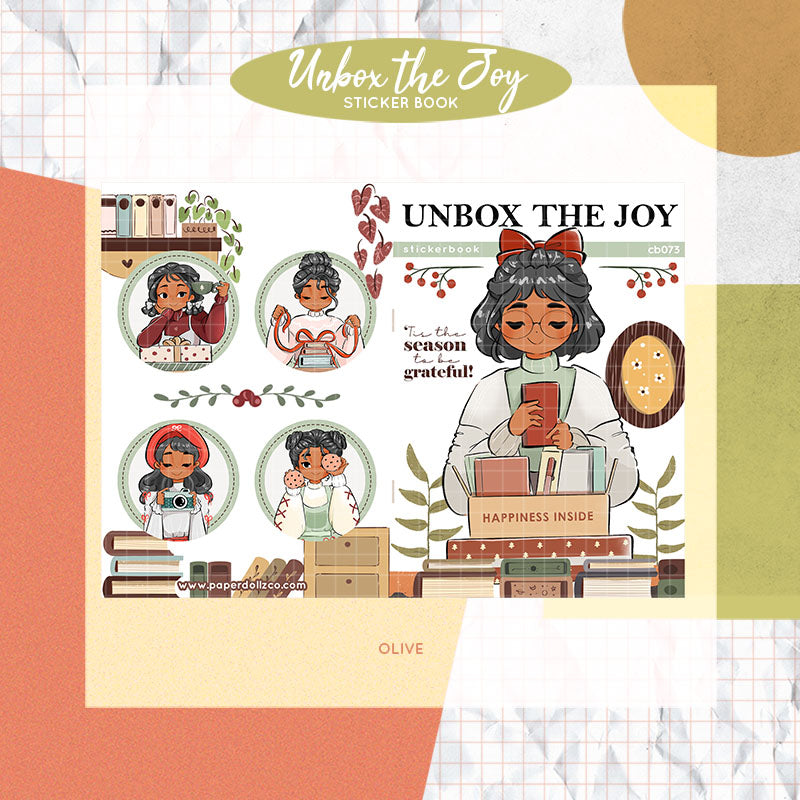 Unbox the Joy | PaperDollzCo | Sticker Book | CB073