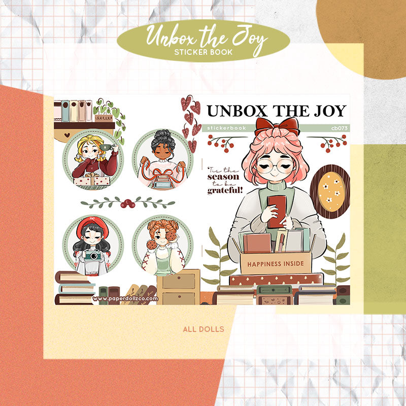 Unbox the Joy | PaperDollzCo | Sticker Book | CB073