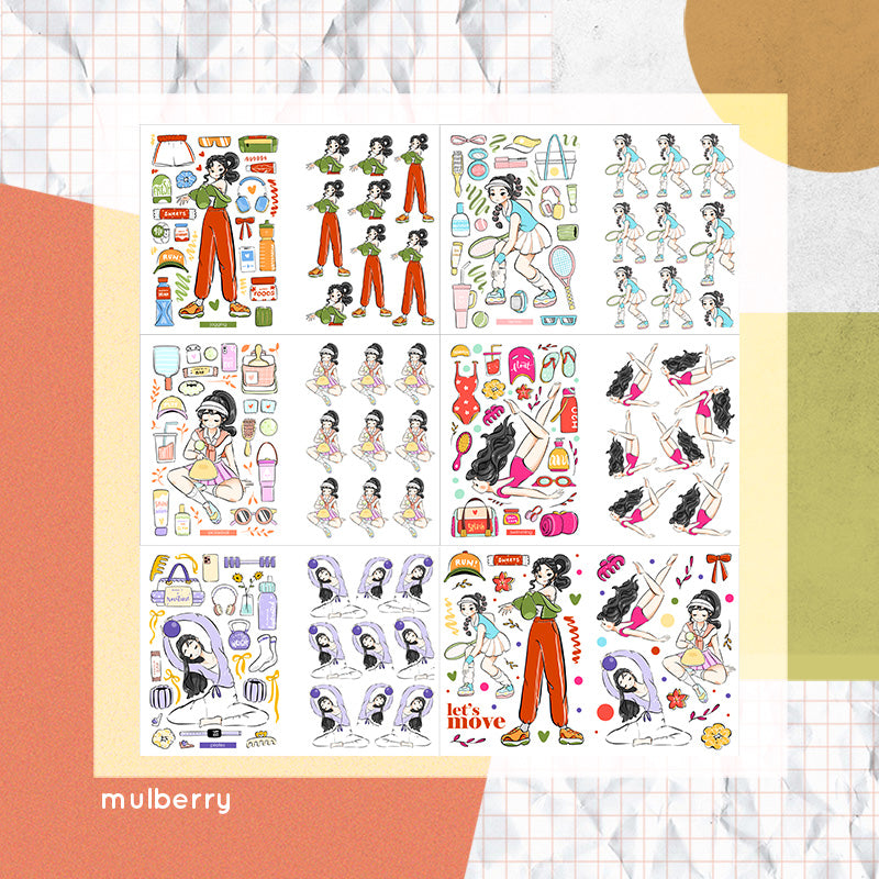 Body in Motion | PaperDollzCo | Sticker Book | CB076