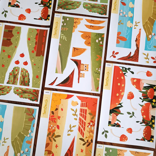 Birds of Autumn | Hobonichi | Cousin Daily Sticker Kit | Cd078