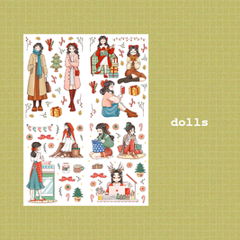Joy to the Dolly World and Winter Solstice | A5 Kits Sticker Book | CDB008