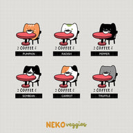 Coffee | Activity | Neko Veggies Sticker | nv002