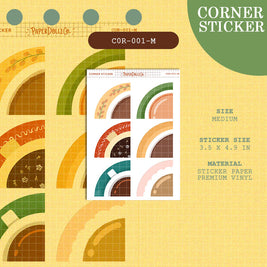 PaperDollzCo | Medium Corner Stickers | cor-001-M