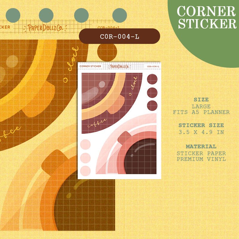 PaperDollzCo | Large Corner Stickers | cor-004-L