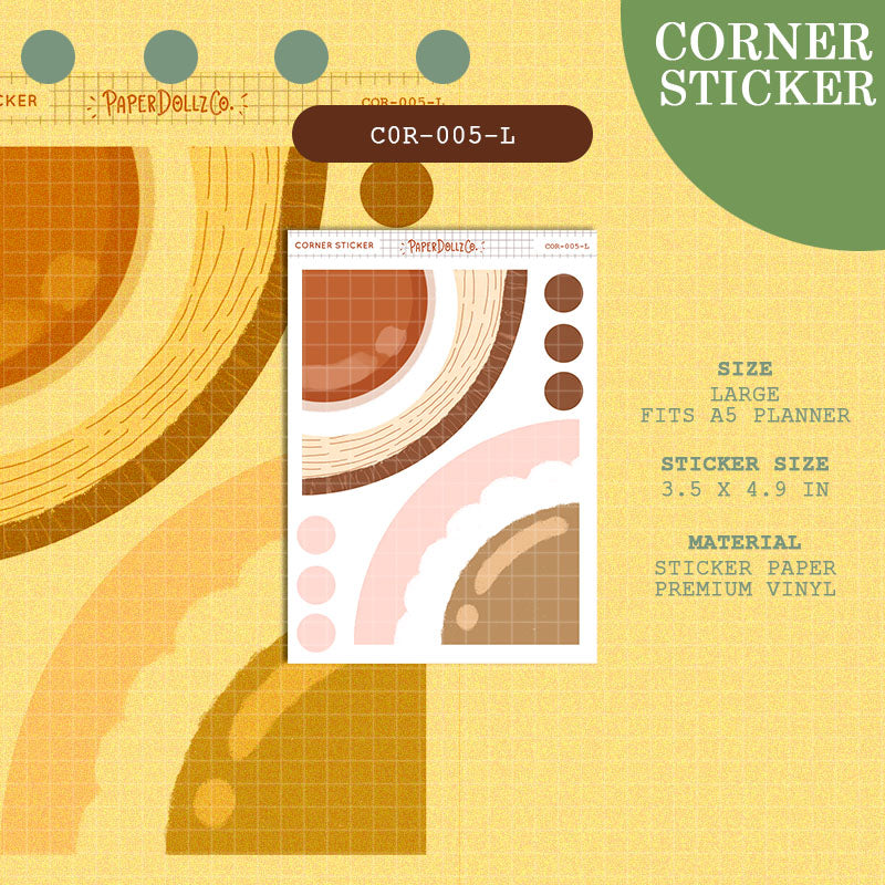PaperDollzCo | Large Corner Stickers | cor-005-L