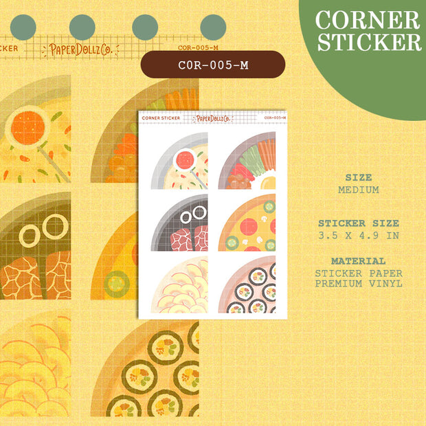 PaperDollzCo | Medium Corner Stickers | cor-005-M