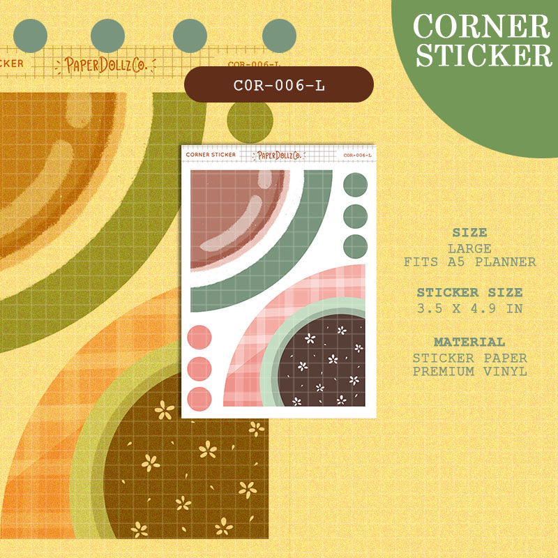 PaperDollzCo | Large Corner Stickers | cor-006-L
