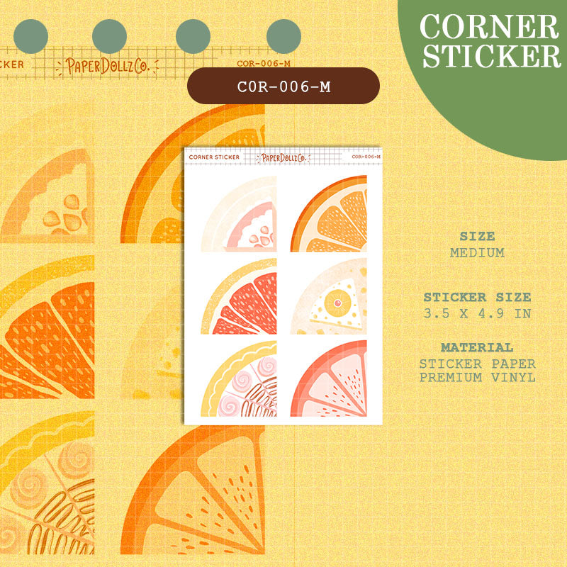 PaperDollzCo | Medium Corner Stickers | cor-006-M