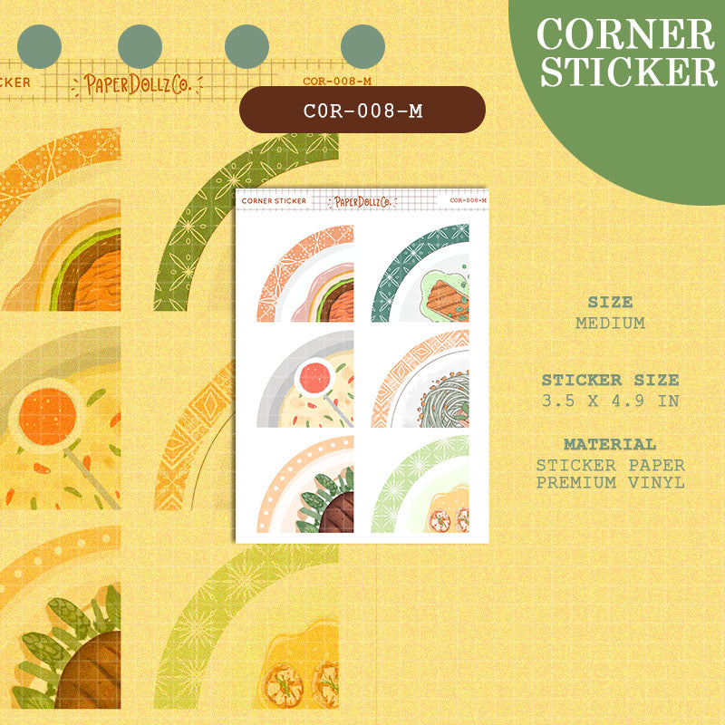 PaperDollzCo | Medium Corner Stickers | cor-008-M