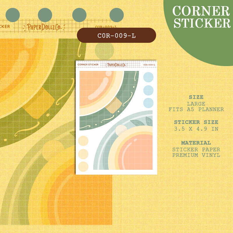 PaperDollzCo | Large Corner Stickers | cor-009-L