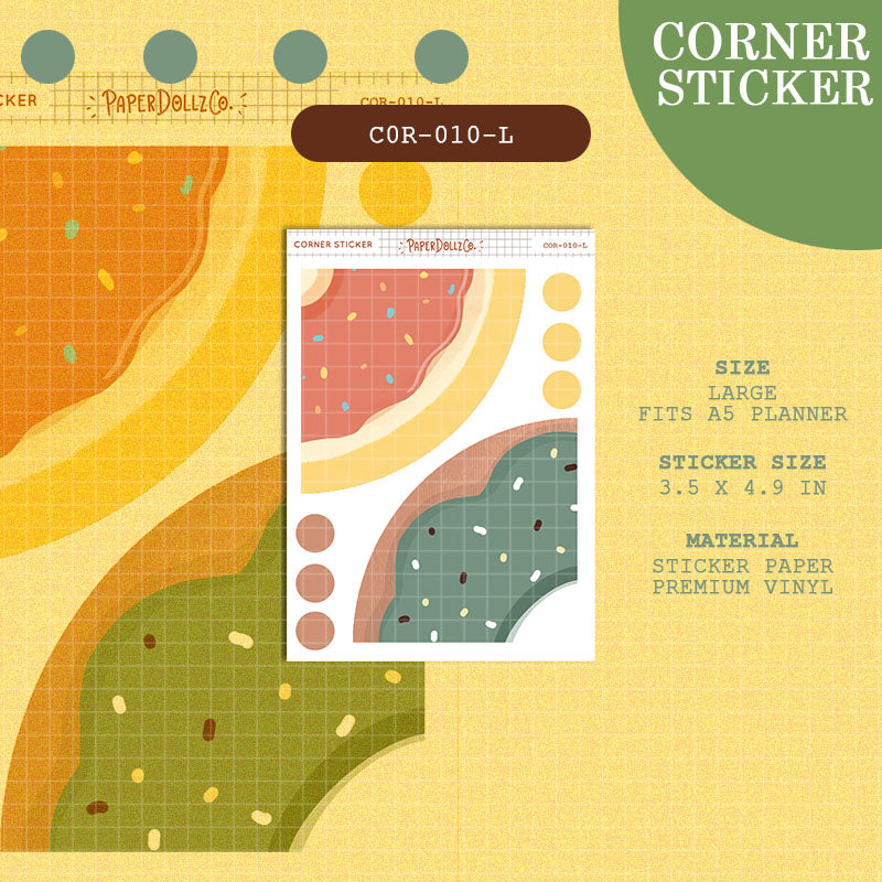 PaperDollzCo | Large Corner Stickers | cor-010-L