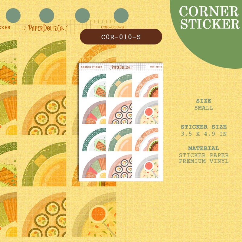 PaperDollzCo | Small Corner Stickers | cor-010-S