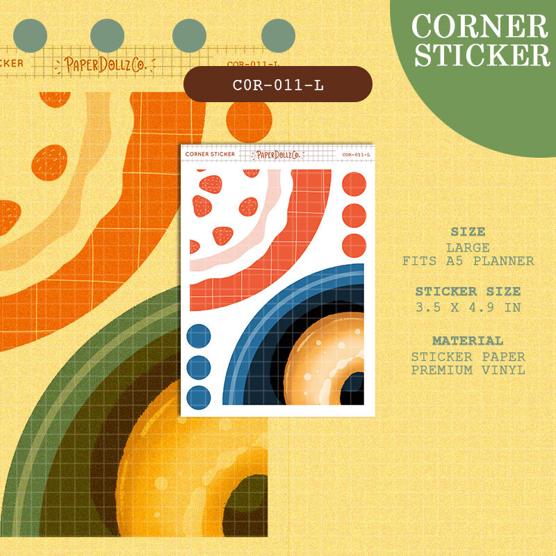 PaperDollzCo | Large Corner Stickers | cor-011-L