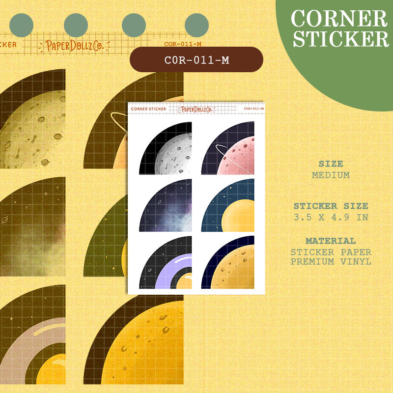 PaperDollzCo | Medium Corner Stickers | cor-011-M