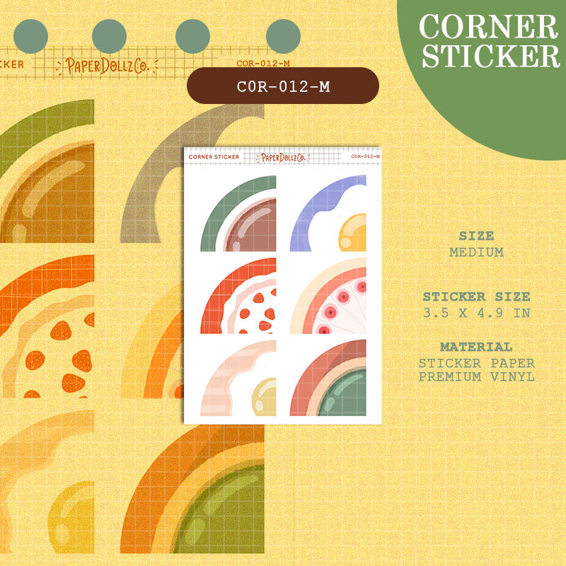 PaperDollzCo | Medium Corner Stickers | cor-012-M