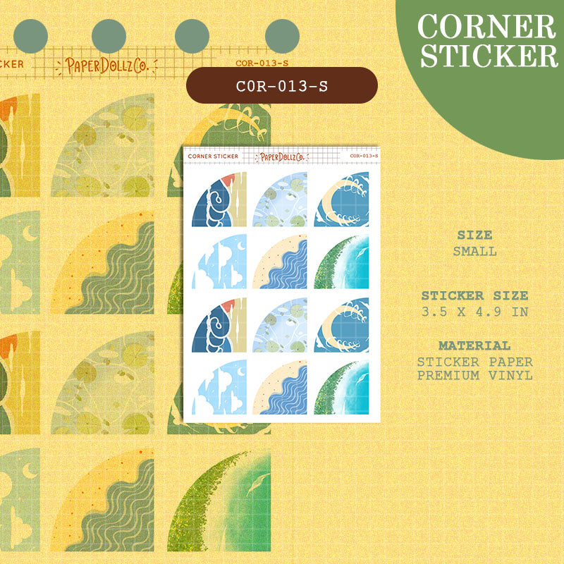 PaperDollzCo | Small Corner Stickers | cor-013-S