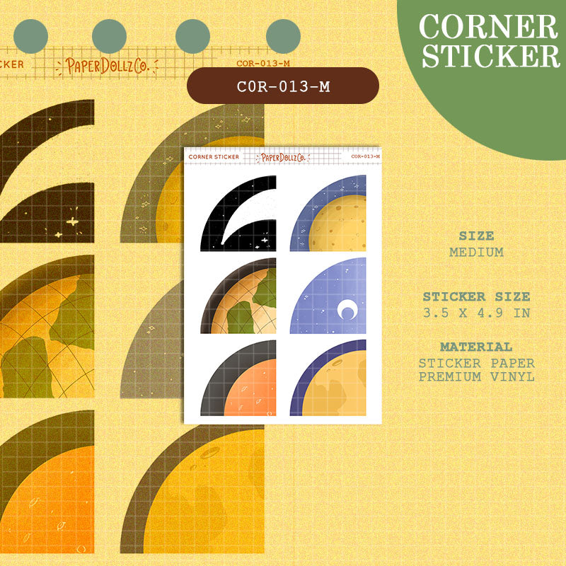 PaperDollzCo | Medium Corner Stickers | cor-013-M