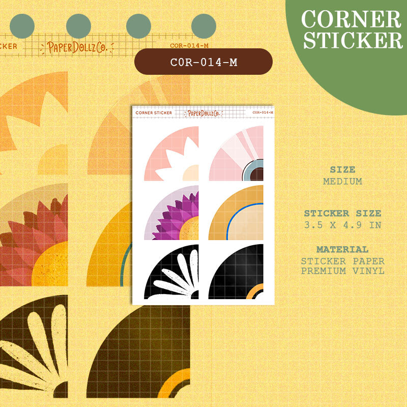 PaperDollzCo | Medium Corner Stickers | cor-014-M