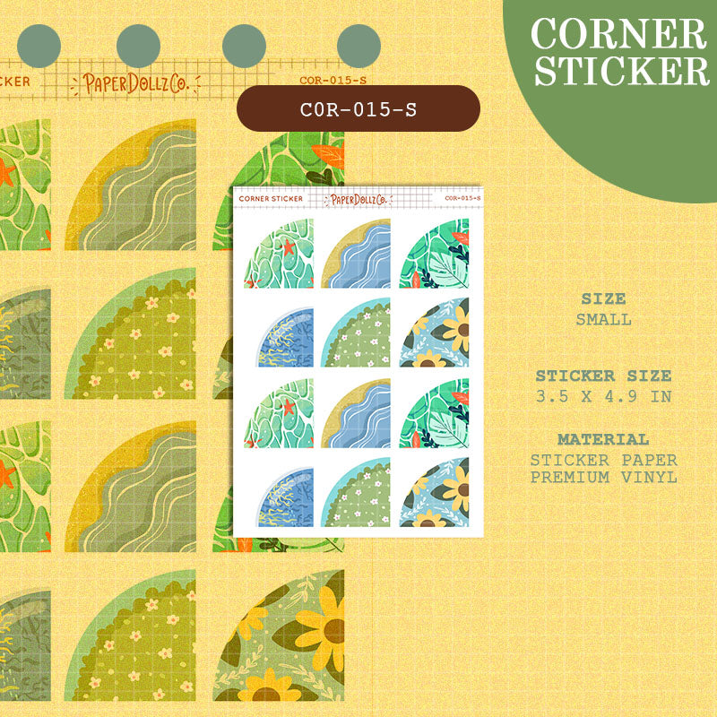 PaperDollzCo | Small Corner Stickers | cor-015-S