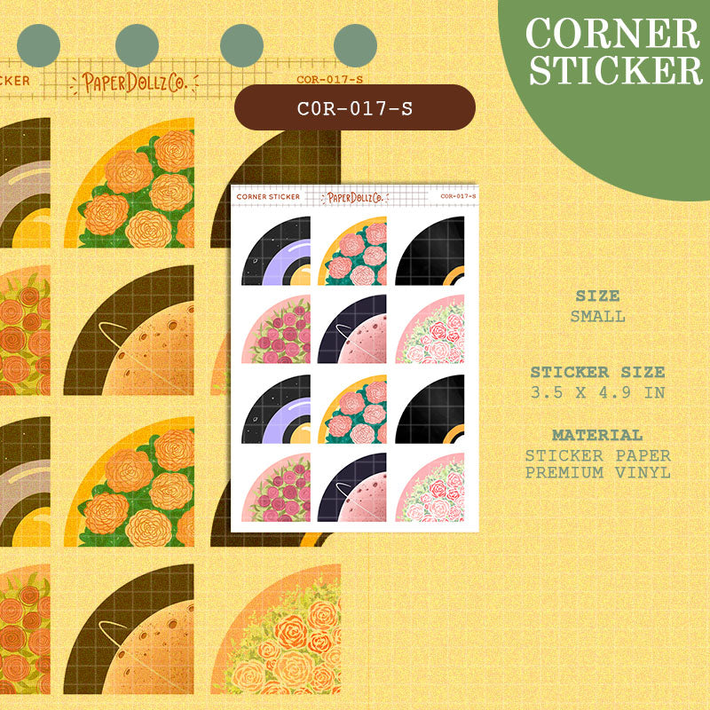 PaperDollzCo | Small Corner Stickers | cor-017-S