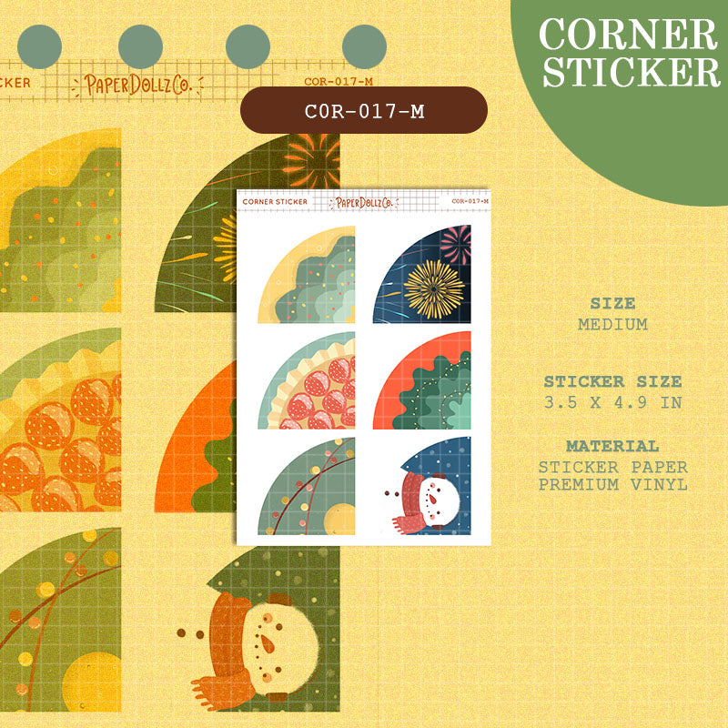 PaperDollzCo | Medium Corner Stickers | cor-017-M