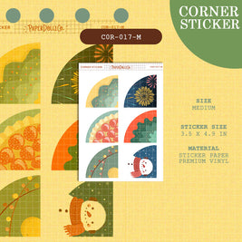 PaperDollzCo | Medium Corner Stickers | cor-017-M