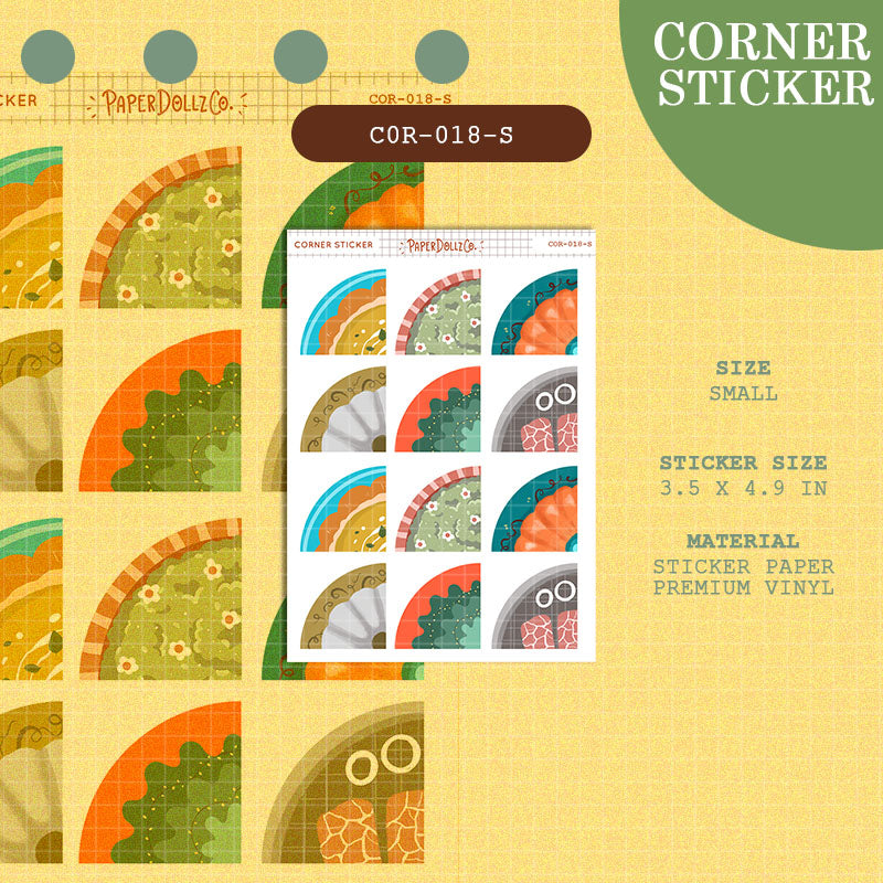 PaperDollzCo | Small Corner Stickers | cor-018-S