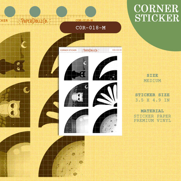 PaperDollzCo | Medium Corner Stickers | cor-018-M