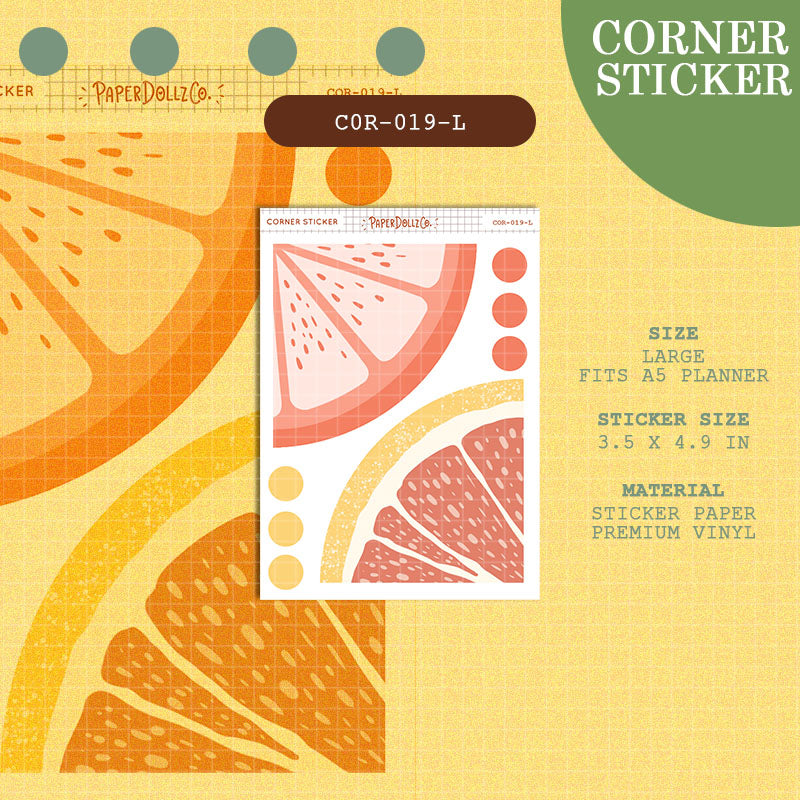 PaperDollzCo | Large Corner Stickers | cor-019-L