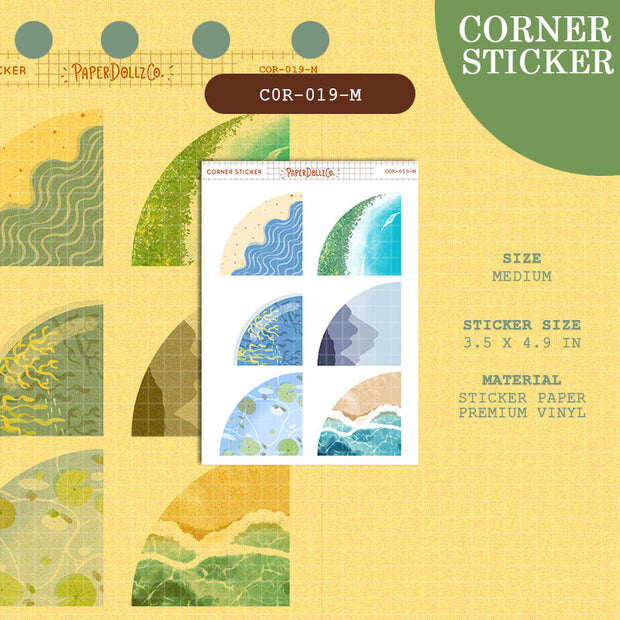PaperDollzCo | Medium Corner Stickers | cor-019-M