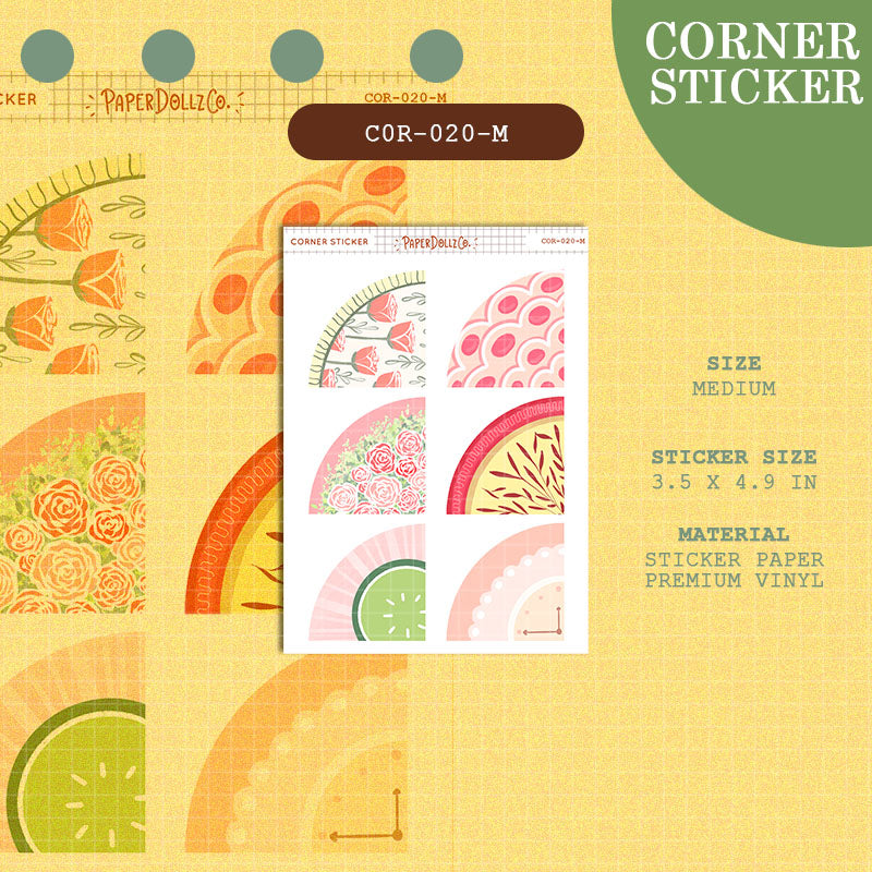 PaperDollzCo | Medium Corner Stickers | cor-020-M