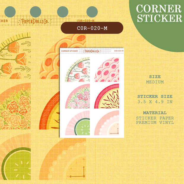 PaperDollzCo | Medium Corner Stickers | cor-020-M