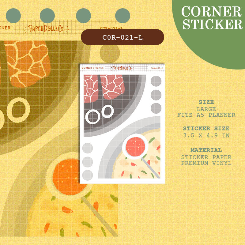 PaperDollzCo | Large Corner Stickers | cor-021-L