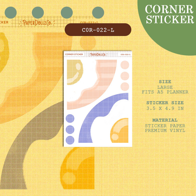 PaperDollzCo | Large Corner Stickers | cor-022-L
