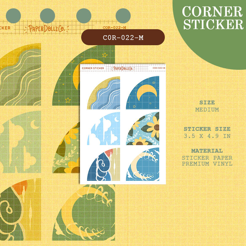 PaperDollzCo | Medium Corner Stickers | cor-022-M