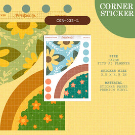 PaperDollzCo | Large Corner Stickers | cor-032-L