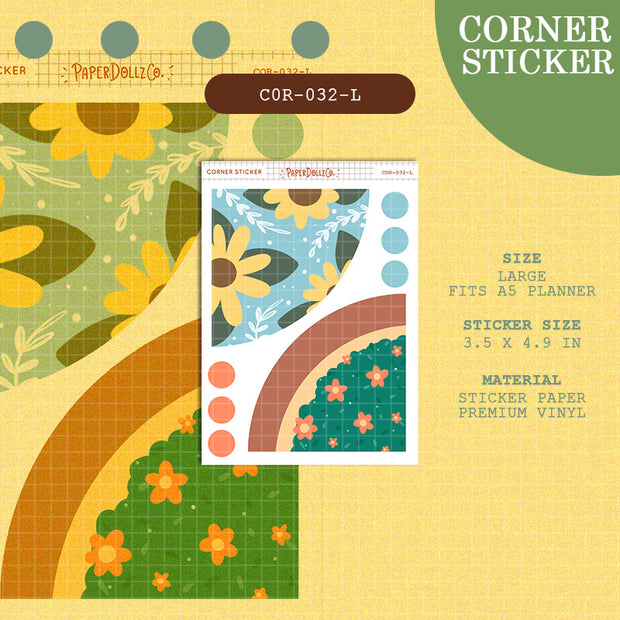 PaperDollzCo | Large Corner Stickers | cor-032-L