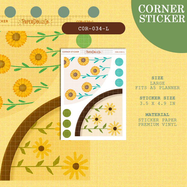 PaperDollzCo | Large Corner Stickers | cor-034-L