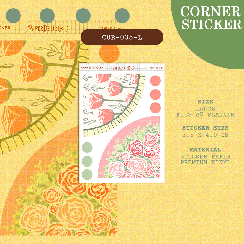 PaperDollzCo | Large Corner Stickers | cor-035-L