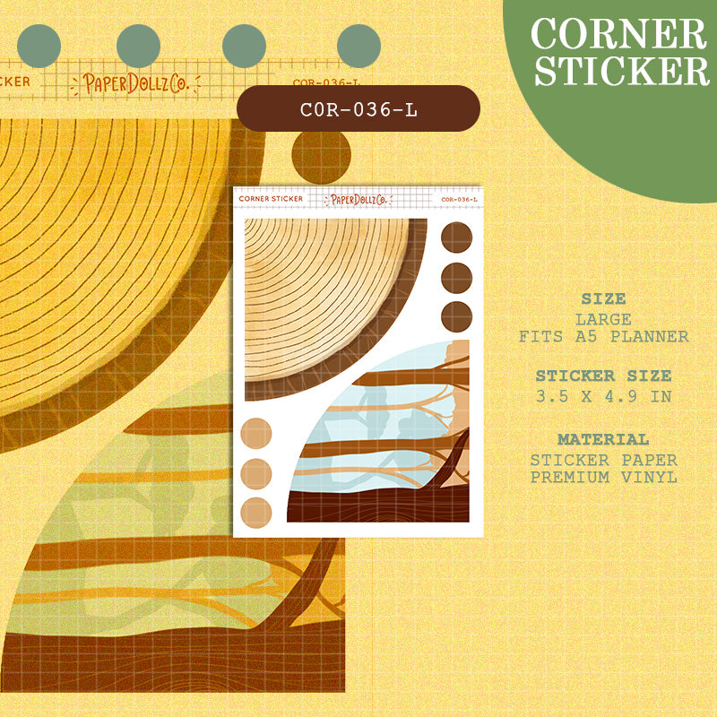 PaperDollzCo | Large Corner Stickers | cor-036-L