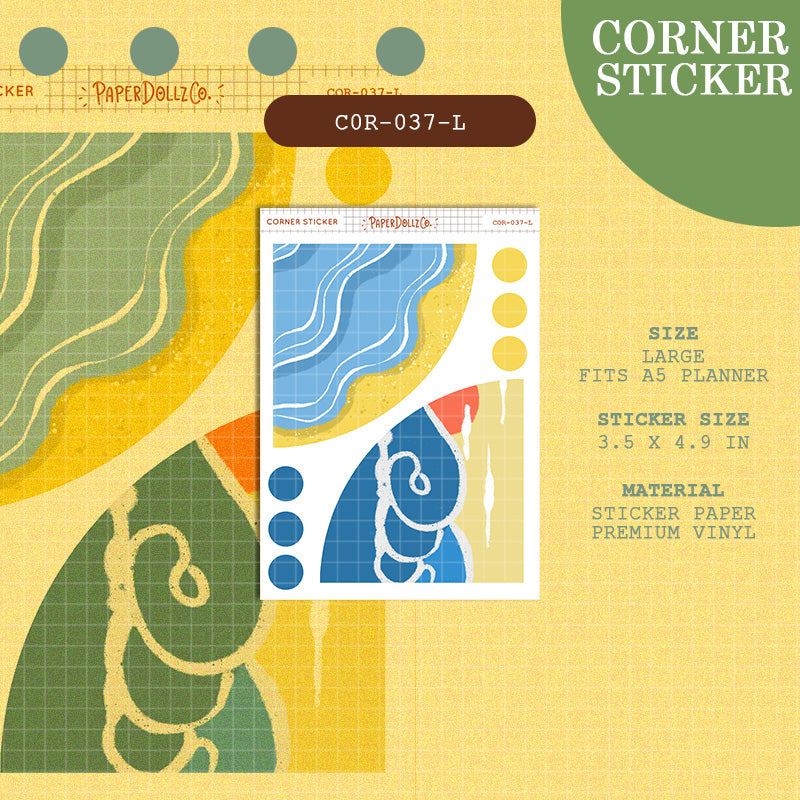 PaperDollzCo | Large Corner Stickers | cor-037-L