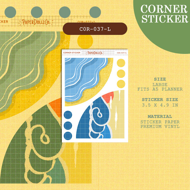 PaperDollzCo | Large Corner Stickers | cor-037-L