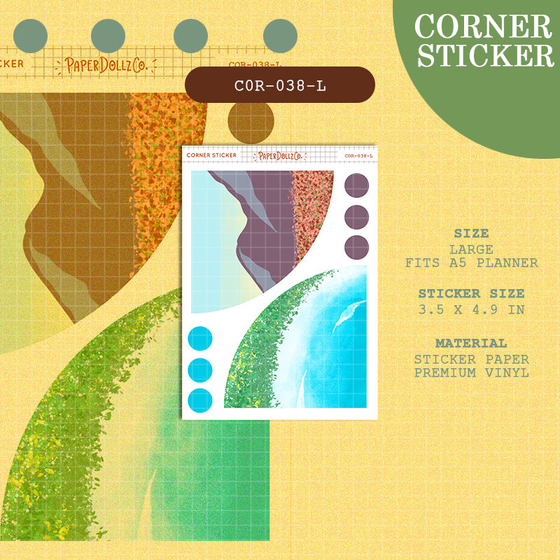 PaperDollzCo | Large Corner Stickers | cor-038-L