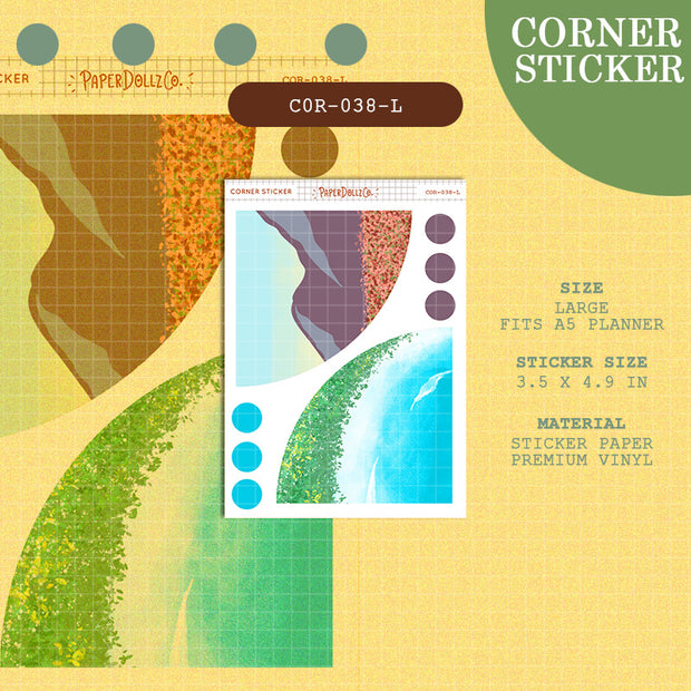 PaperDollzCo | Large Corner Stickers | cor-038-L
