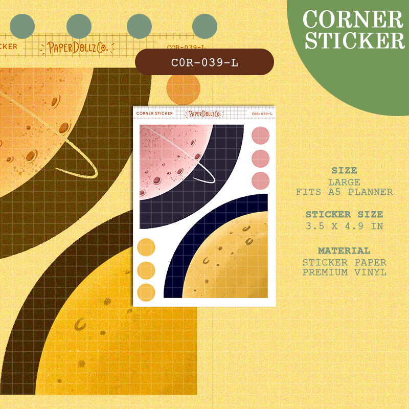 PaperDollzCo | Large Corner Stickers | cor-039-L